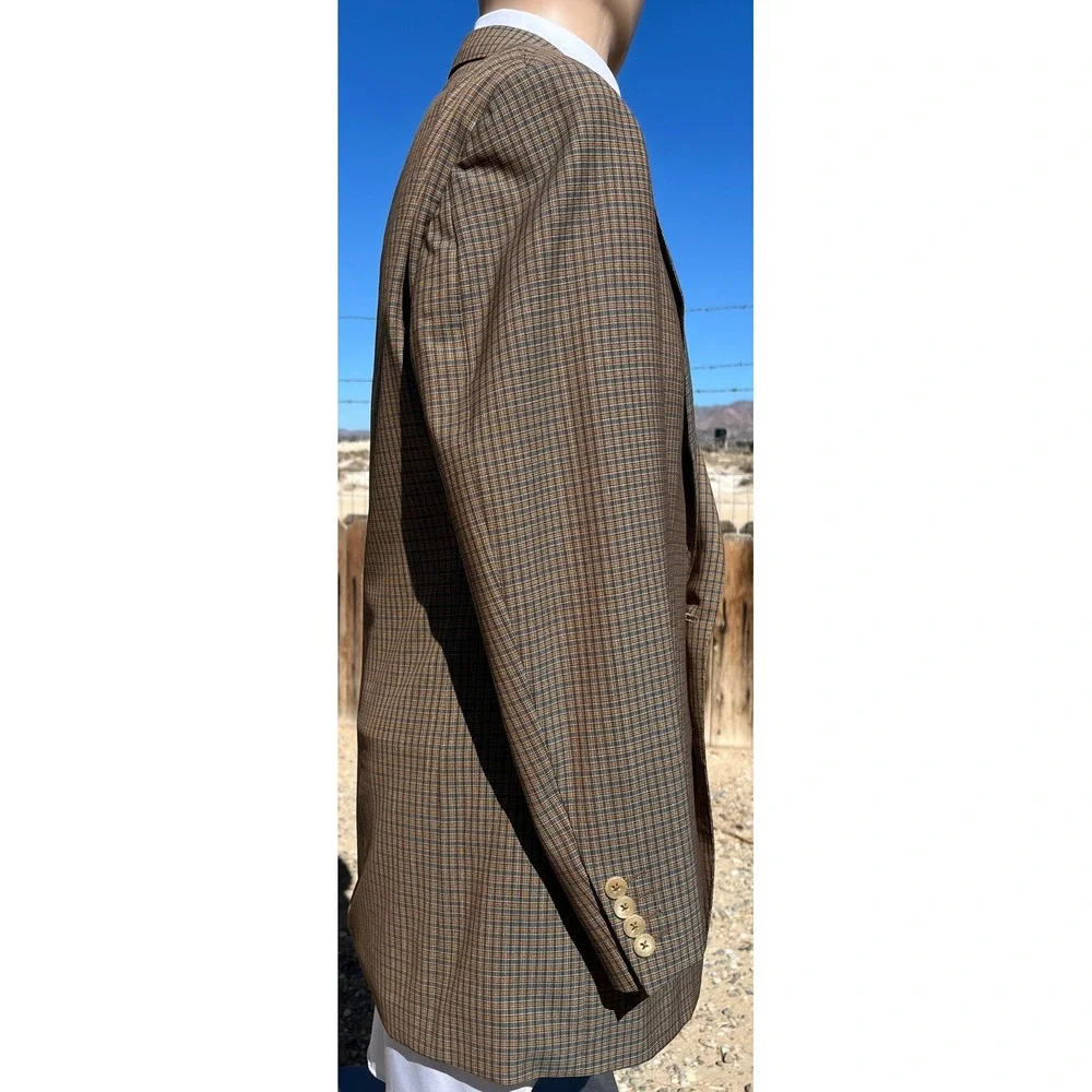 Ermenegildo Zegna High Performance Wool Blazer Men 41 Plaid‎ Check Sport Coat